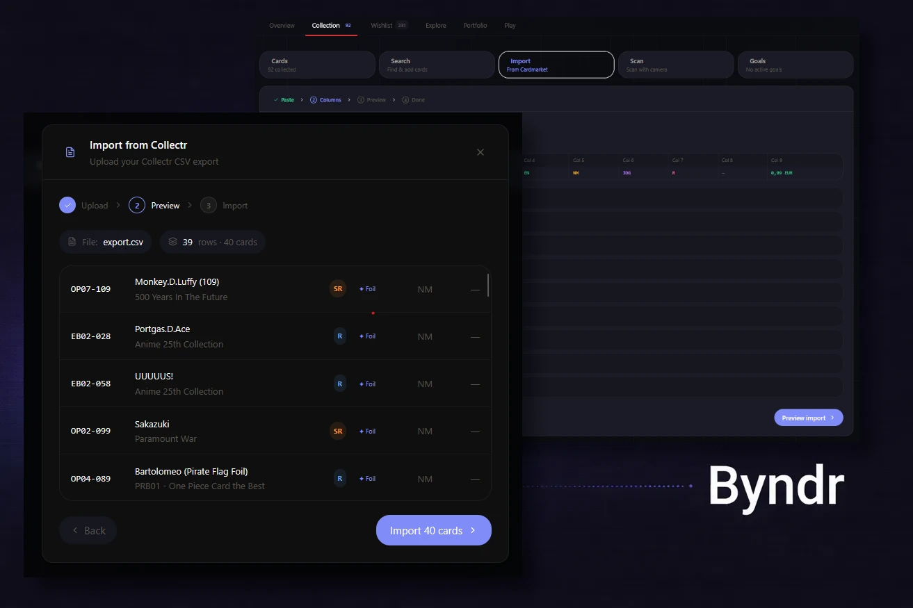 Import Your Collection in Seconds — Cardmarket & Collectr